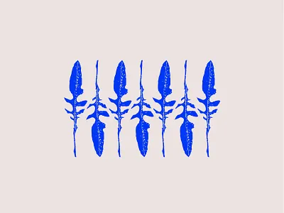 Dandy Lion Leaves blue flower icon illustration nature pattern