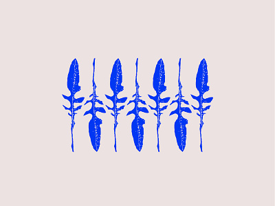 Dandy Lion Leaves blue flower icon illustration nature pattern