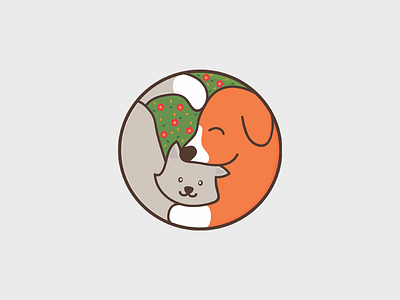 Dog and Cat simple illustration cat design dog dog and cat illustration logo pet care pet design pet logo veterinarian veterinary