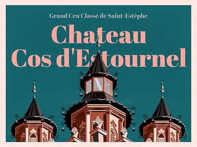 Color, Shape Warm-up 2023 with Chateau Cos d'Estournel architecture chateau color study illustration isometric isometric illustration poster wine winery