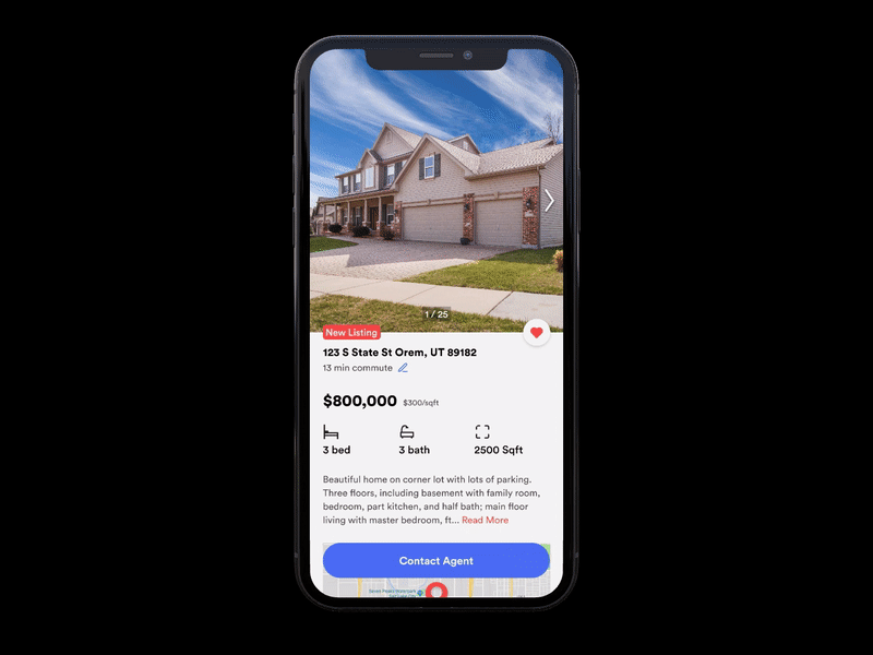 Home Details Page app design invision studio iphone x motion design ui design ux design