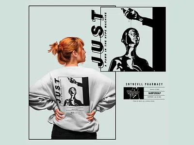 Just A Pawn In The Hype Machine branding design fashion minimal modern nashville product design shirt streetwear turquoise typography