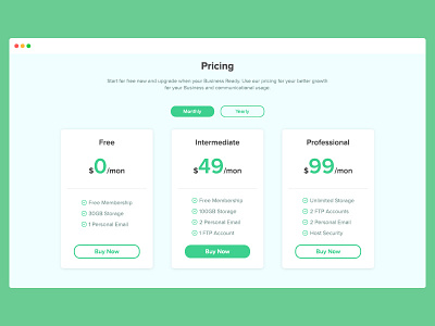 Pricing Page Concept graphicdesign pricing ui ui ux uidesign uiux uiux design vector web webdesign webpage