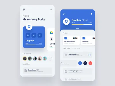 Storages Management - App app card dashboard data design dropbox ecommerce google interface management mobile product project statistics storages ui ux