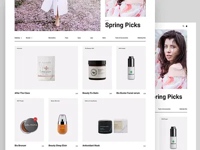 Category page app beauty company cosmetics design flat icon minimal site type ui ux web website wellness