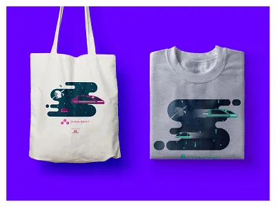 Conference Swag, pt 1 conference conference design conference swag futuristic illustration mockups react native shirt design space swag tote bag