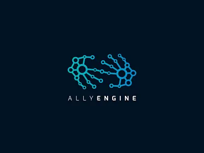 Ally Engine abstract ai artificial hand hands intelligence link logo logo design network smart