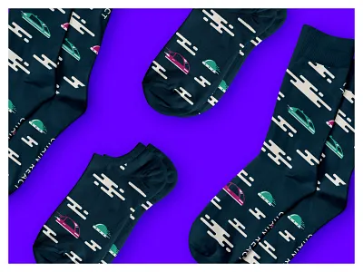 Conference Swag, pt 2 ankle socks apparel design conference conference design crew socks custom illustration custom socks illustration sock design socks swag