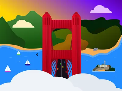 Spark Inbox Zero Illustration 🌁 alcatraz golden gate bridge illustration readdle san francisco spark