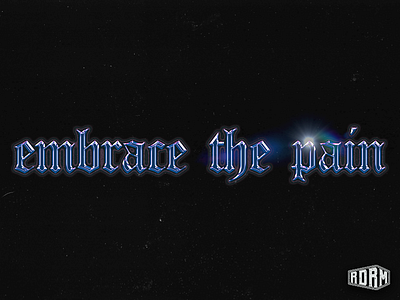 EMBRACE THE PAIN alternative chrome colorful design glossy lettering logo textures typography