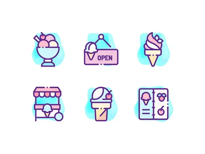 Ice Cream Shop Icons candy icon ice cream ice cream cone ice cream icons ice cream logo ice cream shop ice cream truck icon icons design icons pack icons set illustration illustration art logo sweets icons
