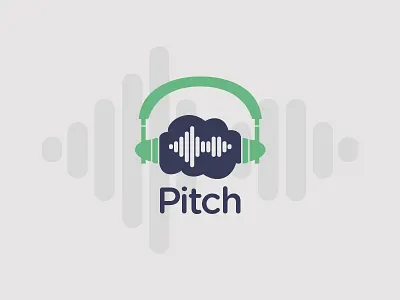 Daily Logo Challenge | Day 009 (Streaming Music Startup) branding cloud concept dailylogochallenge design design challenge headphones identity logo logo challenge logo concept music pitch streaming music streaming music startup vector waveform