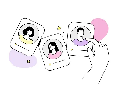 Illustration for Apple account character face flat hand illustration man ui vector woman