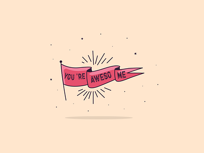 You are awesome! flag flat illustration graphic design illustration line art minimal shine stars vector warm colors