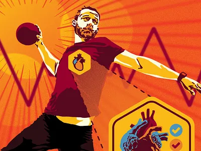 sport times heart illustration sports vector