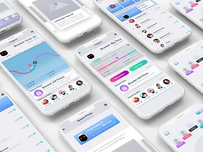 Leagues Feature feature game icons leagues minimal progression ui ux visual design white