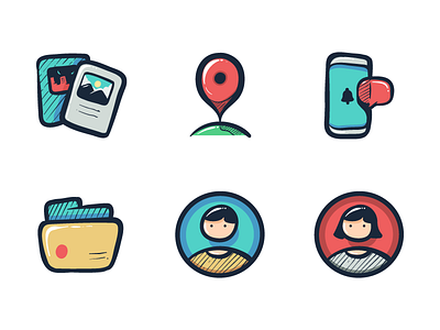 Doodle Icon Pack doodle doodleart doodles folder icon icon pack icon set image man map notification vector woman