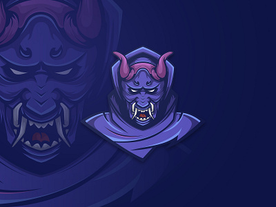 ONI - DEVIL artwork brandidentity branding cartoon design devil devil logo esport esports esportslogo graphicdesign horn illustration logo mascot oni oni logo purple vector