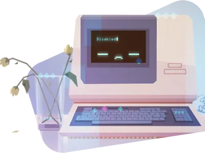 Account disabled bugherd character design computer desktop digital illustration illustration retro startup