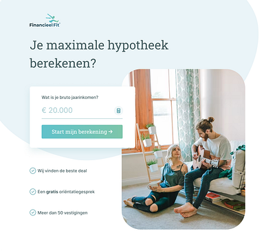 Financieel Fit calculation design figma mortgage web design wizard