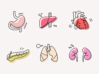 Human Organs body clean design app human icon icon set icons illustrator medical minimal minimalism minimalist organ ui vector illustration vectors