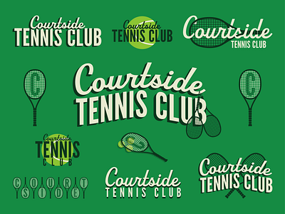 Courtside Tennis Club brand design branding design graphic design illustration illustrator inspiration logo logo design logo ideas logos popular logo retro sports sports branding sports logo tennis tennis logo typography vintage