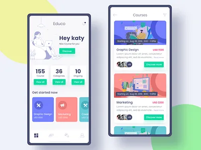 Educo - Online Learning Platform App andorid course education education app illustration ios app learning app mobile app online online education uiux