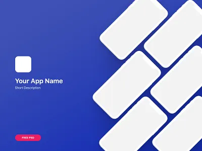 Long iOS App Presentation app bundle clay clay render free ios iphone mockup iphone x iphone xs minimal mockup presentation psd template