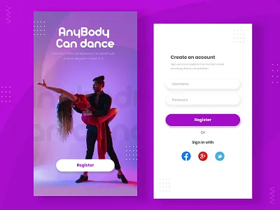 Sign Up app design ui