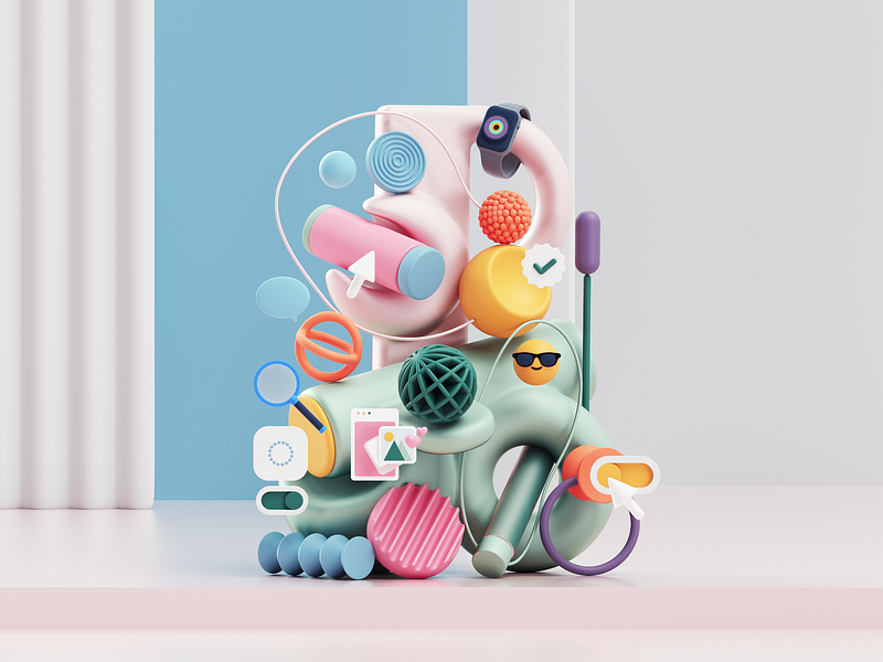 Browse thousands of 3D images for design inspiration | Dribbble