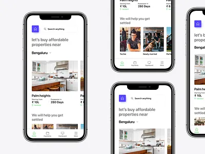 Rent buy Properties app redesign app appscreen buy clean home homescreen house ios landing page mobile mobile app mobileapp property rent ui