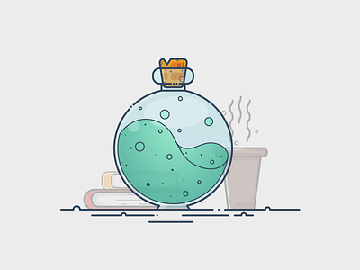 Poison art cartoon glass glass bottle illustration magic outline poison vector