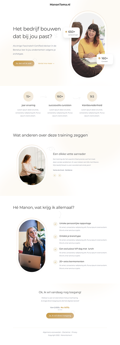Landing page: Training and coaching book calculation clean design figma landing page web design