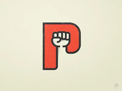 Partisan - Lettermark Design bold lines brand brand identity branding communism communist fist bump hand logo identity designer lettermark logomark logotype designer negative space negative space negativespace p letter punch out smart mark soviet typography