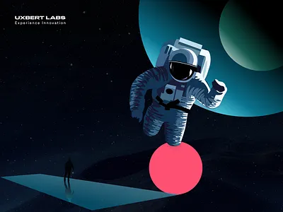 Space explorer 👩‍🚀 astronaut dark float planet space