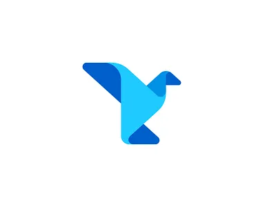 Bird Logo Design - Animal, Animals Symbol abstract stylized minimal bird wing wings blue sky cloud brand branding identity business cards stationery color colors colorful crypto cryptocurrency blockchain finance insurance security geometry geometric geometrical graphic design designer icon icons symbol logo loog lgoo lgo modern vibrant digital nature animal animals tech fintech technology
