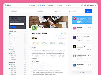 Square Ui Kit Update branding clean dashboard filter freebies hr software icon set illustration job search mockup ui kit ui style guide vector web app website design