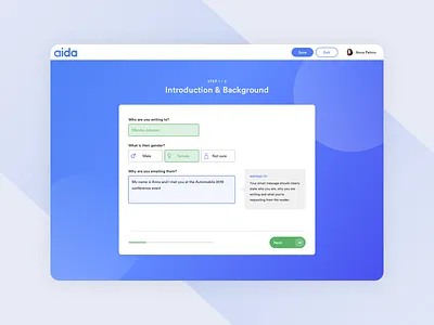 Aida - Message Composer app design app ui app ui design dashboard design mobile app design ui ui design uidesign user interface ux design ux designer ux ui ux ui design web app web app design web application web apps web design website design