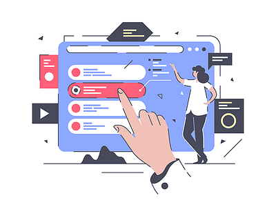 Selection from options adult flat illustration interface kit8 message online person template vector virtual