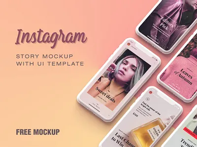 Free Instagram Story UI Mockup branding design freebie freebies instagram instagram post instagram stories instagram story mockup mockup design mockup free mockup generator mockup psd mockup template