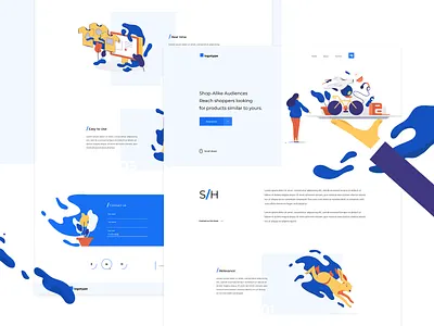 Illustrated One Page Website business clean design flat illustration landing landing page minimal modern typography ui ux web