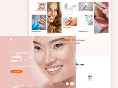 Dental Website /02 - work in progress call to action dental design hero landing landing page layout minimalist minimalistic responsive sketch ui user interface ux website woman