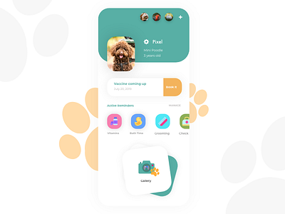 Daily UI Challenge - Day 6 - User Profile app cat daily ui dailyui dailyui 006 dailyui006 dog flat pet profile social socialmedia ui user ux vet