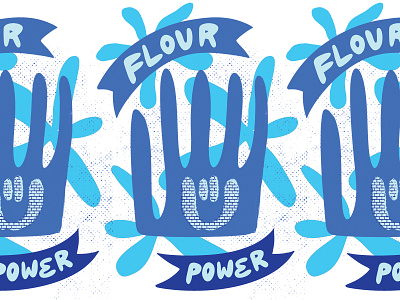 Flour Power 70s flower hand hippy mural