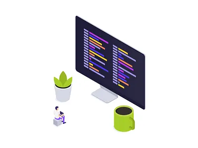 Coding code coder coding download free illustration isometric programing svg vector web