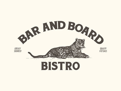 Bar and Board Bistro bistro bistro logo branding branding and identity branding design handpainted identity design leopard logo logo design newport restaurant branding restaurant logo rhode island sign design thames