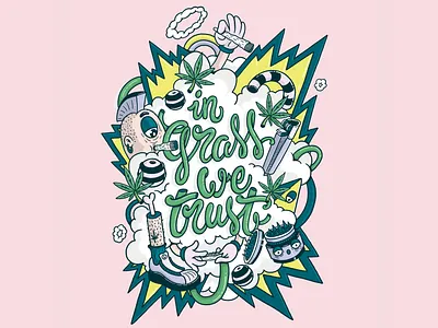 Ingraswetrusth colors design dibujo digital digital 2d grass illustration illustration art lettering maria marihuana photoshop smoke typography weed