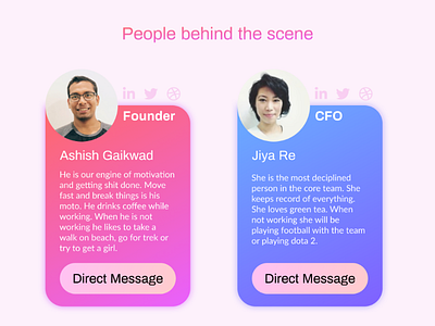 Team Section card figma figmadesign gradients startup team