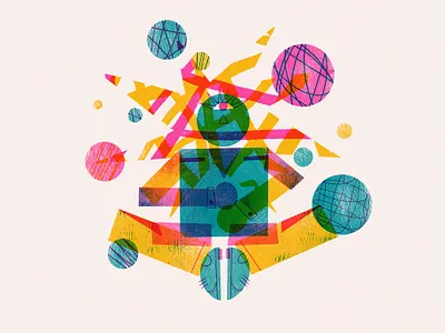 the third eye digital illustration illustration ilustracion ilustracion digital limited color poster print printmaking procreate riso risography