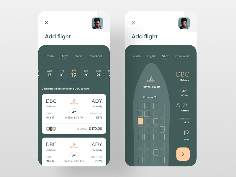 Boarding Pass App airline app design boarding pass date flight app flight booking green payment method plane seat ticket ui design uiux
